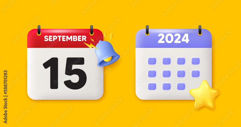 15th day of the month icon. Calendar date 3d icon. Event schedule date. Meeting appointment time. 15th day of September month. Calendar event reminder date. Vector 15th day of the month icon. Calendar date 3d icon. Event schedule date. Meeting appointment time. 15th day of September month. Calendar event reminder date. Vector