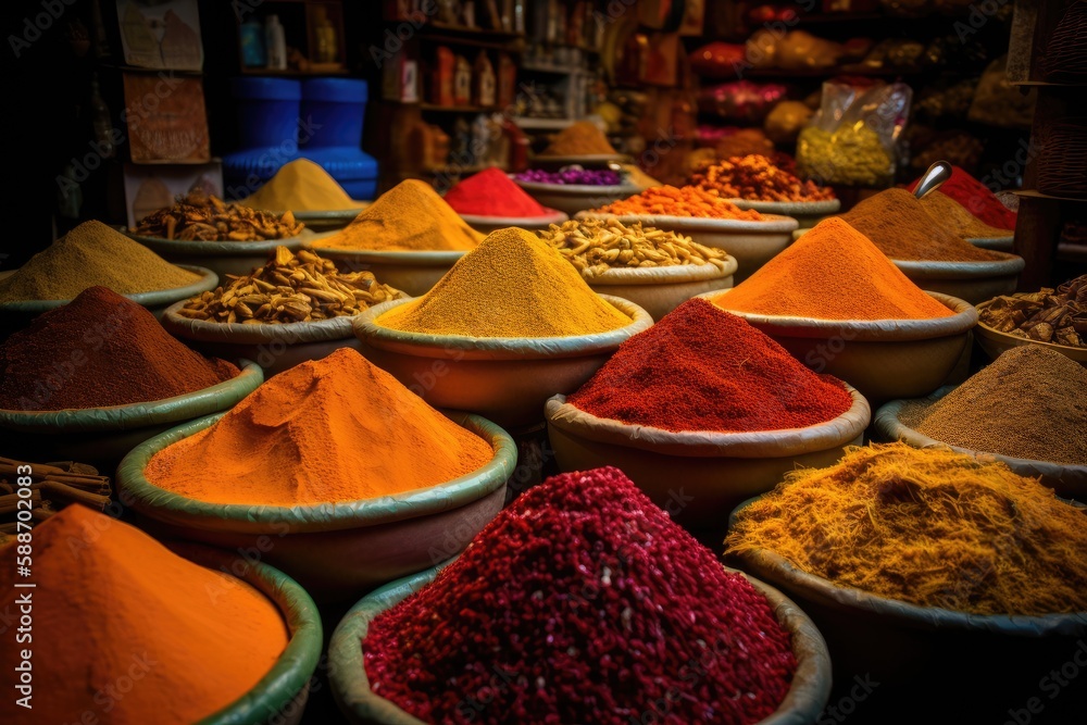 Fototapeta premium veriety of spices on a oriental market