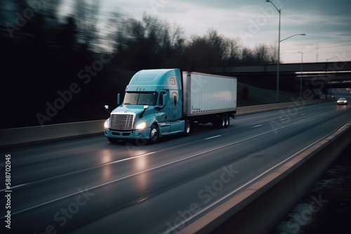  truck driving on a freeway - motion blur © Arthur