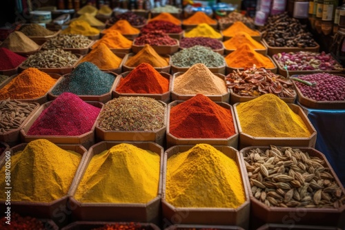 Fototapeta Naklejka Na Ścianę i Meble -  veriety of spices on a oriental market