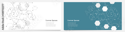 幾何学 抽象 六角形 科学 背景 セット