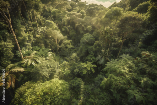 Tropical forest landscape. Generative AI