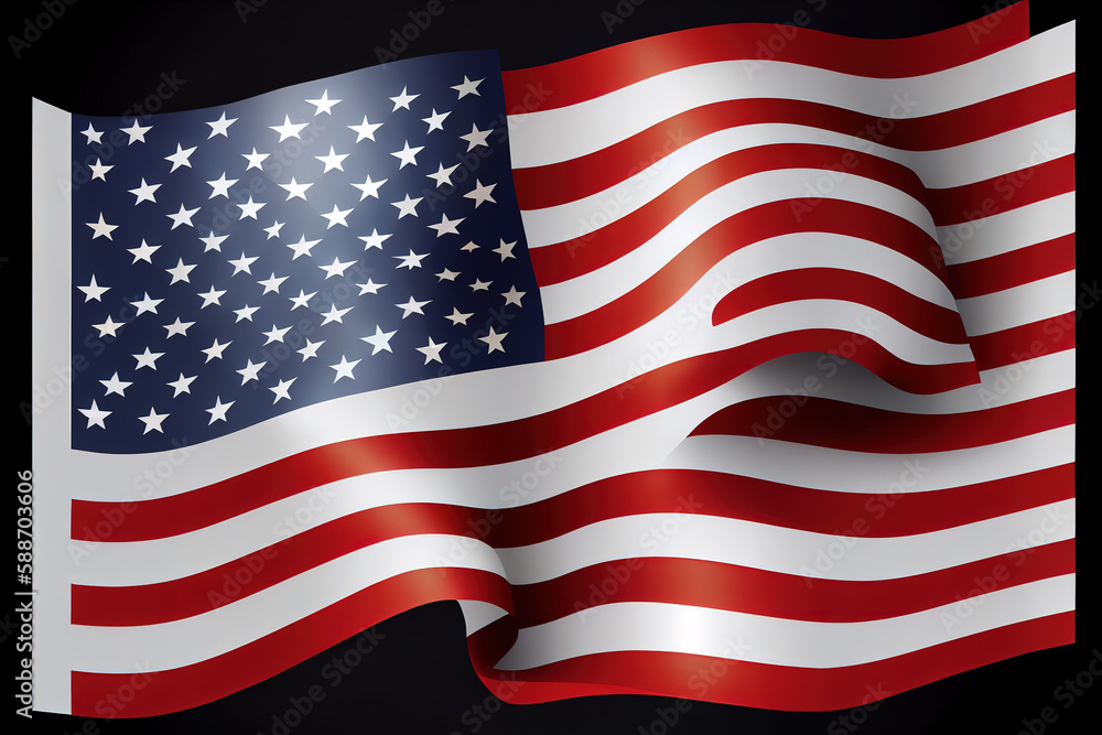 Fototapeta premium American flag with place for text. Generative Ai