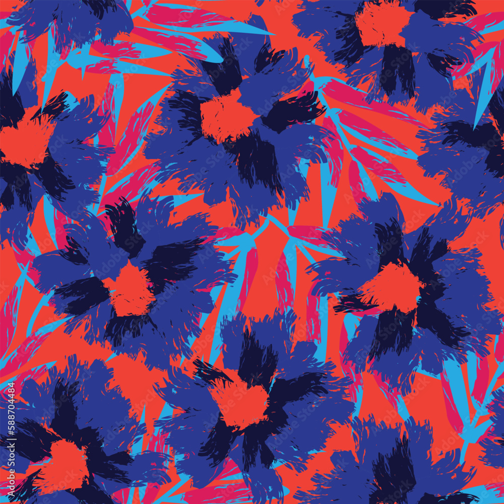 Colourful Abstract Floral Seamless Pattern Design Colourful Abstract Floral Seamless Pattern Design