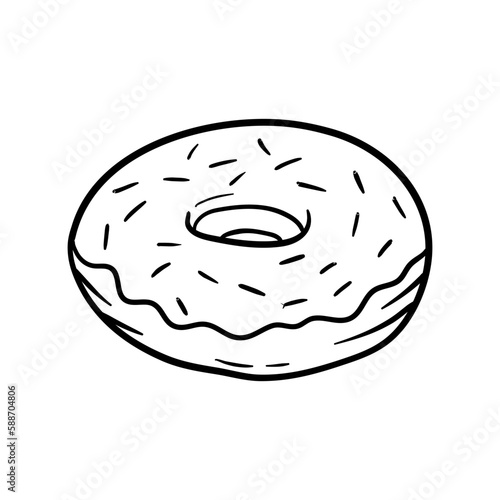 Doughnut, Donut in doodle style vector