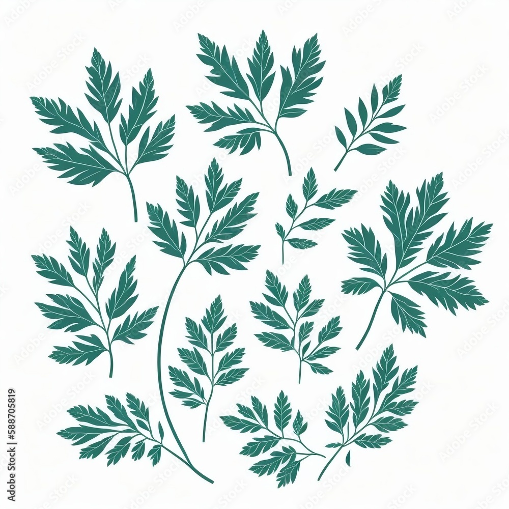 Parsley Herbs Illustration. Generative AI Parsley Herbs Illustration. Generative AI