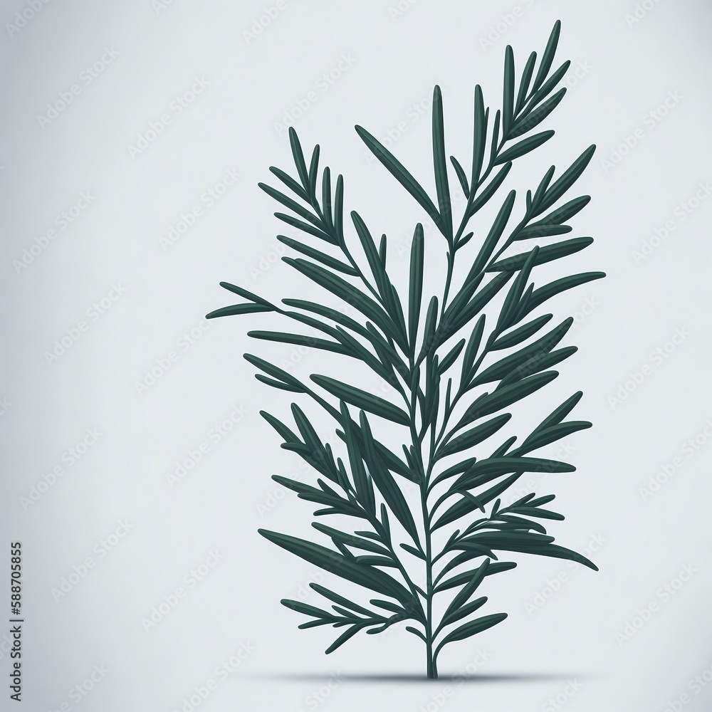 Fototapeta premium Rosemary Herbs Illustration. Generative AI