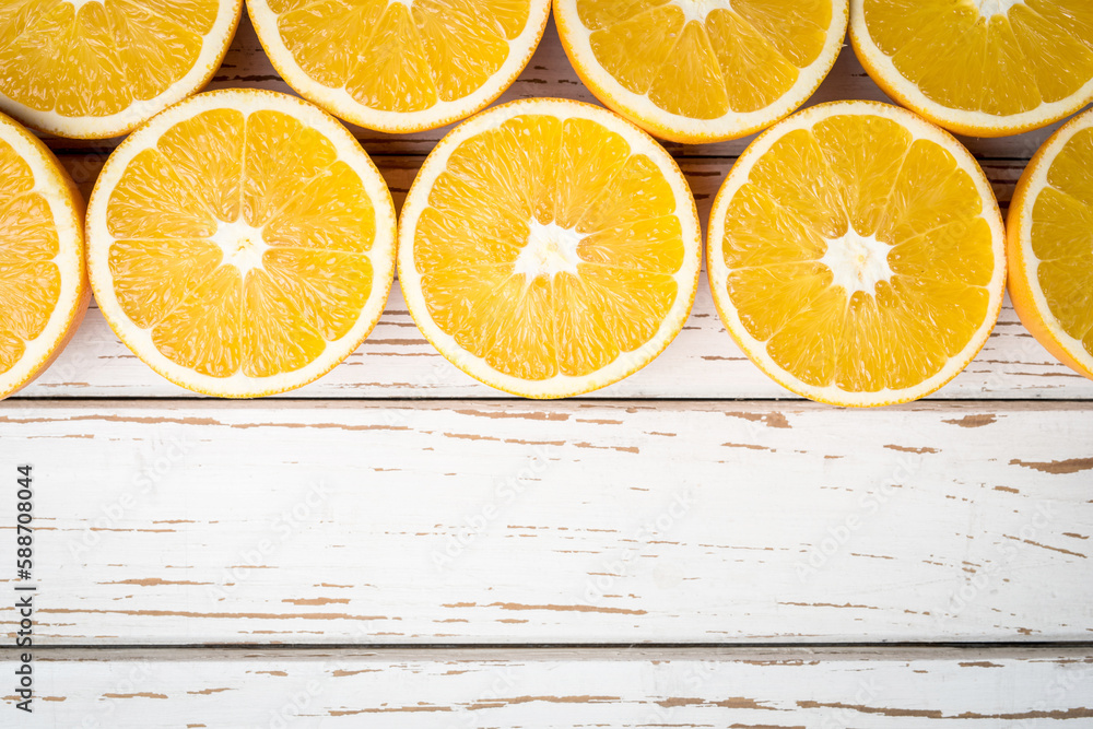 Half cut oranges background Half cut oranges background