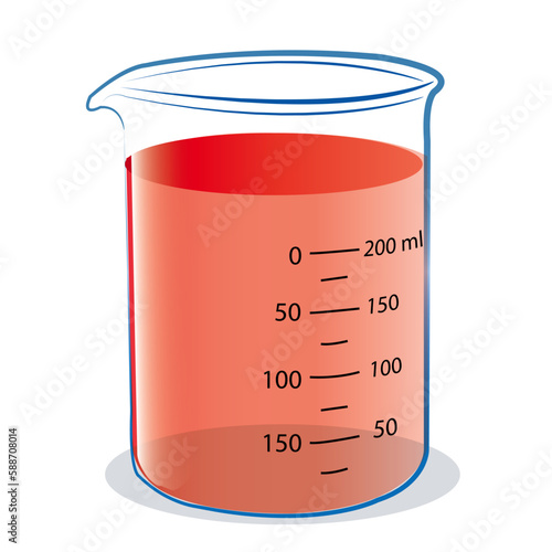 beaker with red liquid