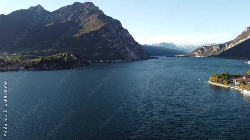 Aerial view of Lake Como with mountains in the background. Italy. Aerial view of Lake Como with mountains in the background. Italy.