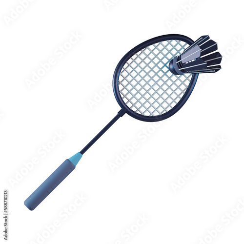 Badminton Racket 3D Icon
