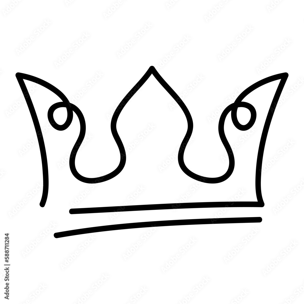 Doodle crowns. Line art king or queen crown sketch vector illustration Doodle crowns. Line art king or queen crown sketch vector illustration