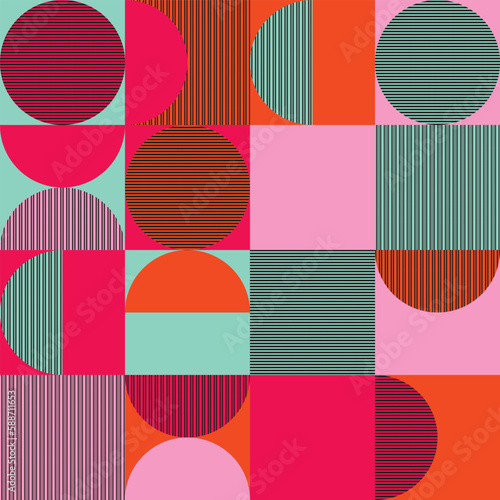  Abstract grid geometric shapes repeat background.