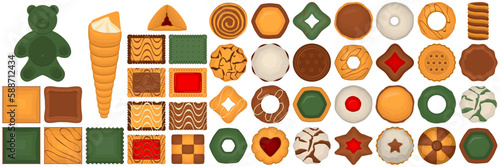 Big set homemade cookie different taste in pastry biscuit