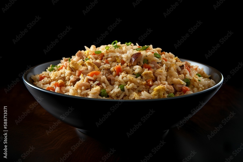 a full plate of Fried Rice. AI Generative a full plate of Fried Rice. AI Generative