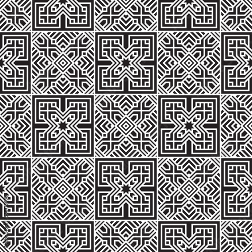 Vector seamless models. Modern stylish texture. Composition from regularly repeating geometrical element. Monochrome, simple. Vector illustrations.