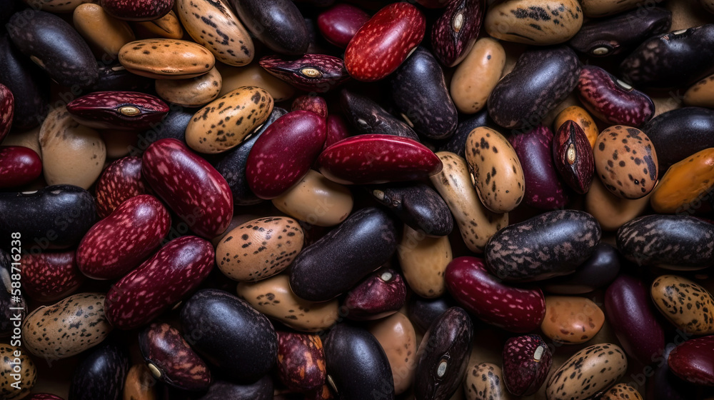 black and white beans created with Generative AI technology black and white beans created with Generative AI technology