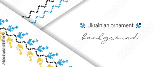 Ukrainian minimalistic vector background, banner, poster with paper layers and shadows