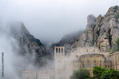 Mystical Fog: Exploring Montserrat Monastery on a Misty Day