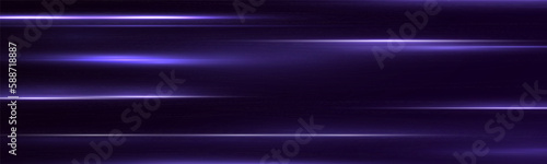 Blue horizontal lens flares pack. Laser beams, horizontal light rays.