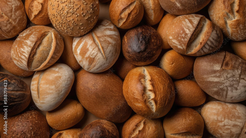 close up of bread from bakery created with Generative AI technology close up of bread from bakery created with Generative AI technology