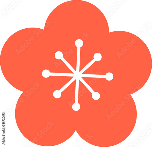 red traditional plum blossom