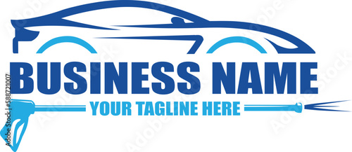 auto detailing and car wash logo design template vector