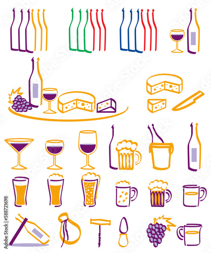 Wine tasting icons