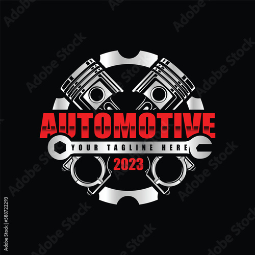 automotive, piston logo premium logo design vector