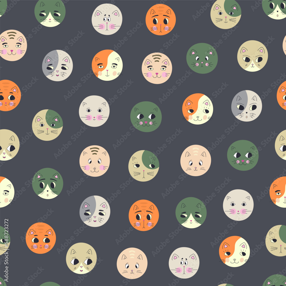 Funny cat face, abstract personage, mascot design, funny face, cute icon. Funny cat face, abstract personage, mascot design, funny face, cute icon.