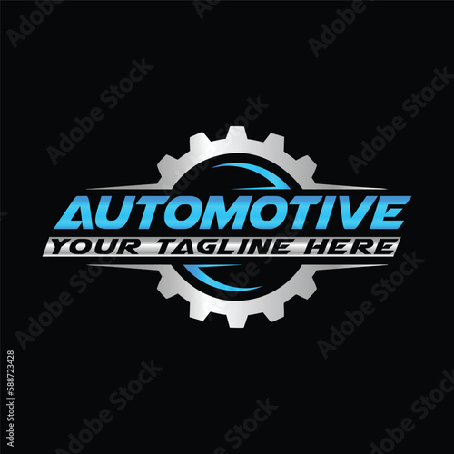 Gear and Wrench, Automotive, car silhouette, Car dealership, auto dealership, tire icon, car logo design vector