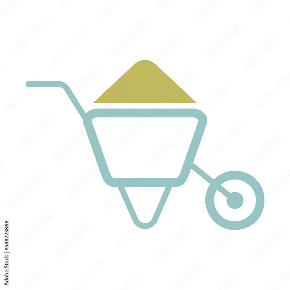 Garden wheelbarrow vector isolated icon Garden wheelbarrow vector isolated icon
