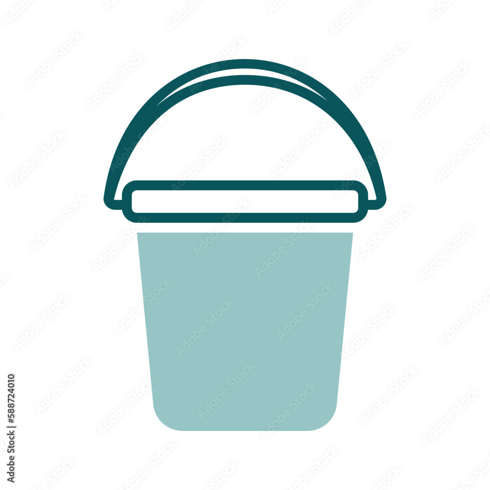 Garden plastic bucket isolated vector icon Garden plastic bucket isolated vector icon