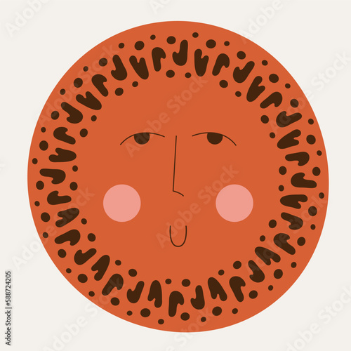 Male bizarre visage, abstract personage, mascot design, funny face, cute icon