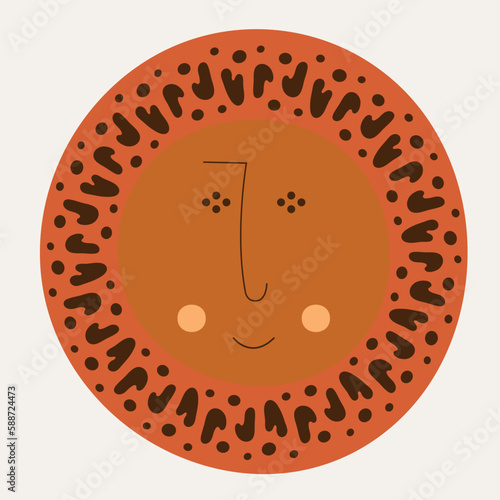 Male bizarre visage, abstract personage, mascot design, funny face, cute icon