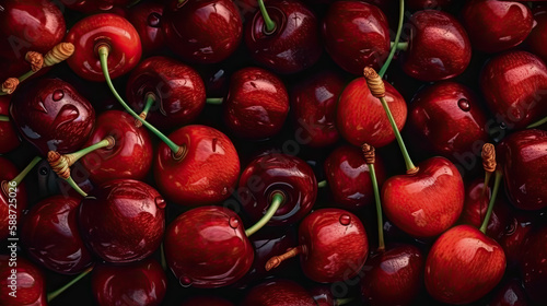cherries in the market created with Generative AI technology