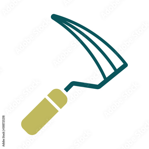 Garden sickle isolated vector icon