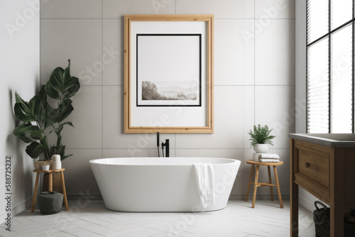 Minimalistic Bathroom Design with Blank Frame