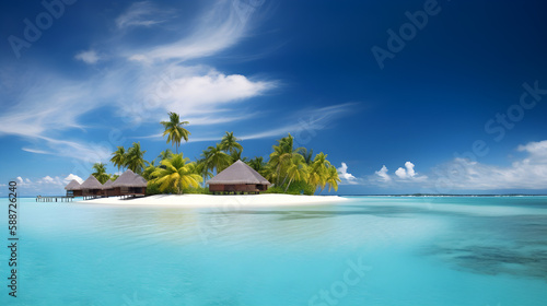 tropical paradise island Generative AI