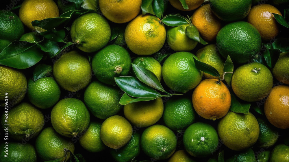lemons in a market created with Generative AI technology