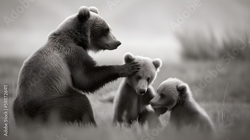brown bear cubs Generative AI