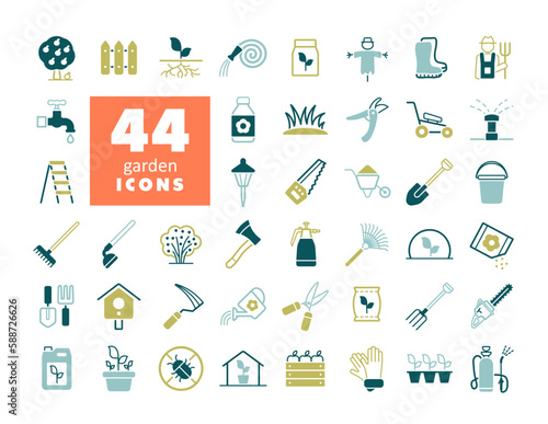 Gardening and Planting isolated vector icons set