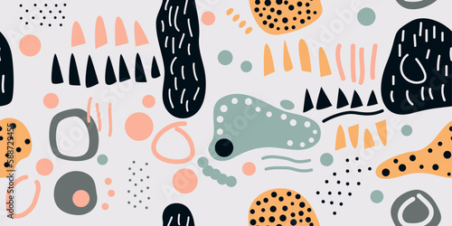 Scandinavian shapeless abstraction. Seamless pattern for a stylish interior.