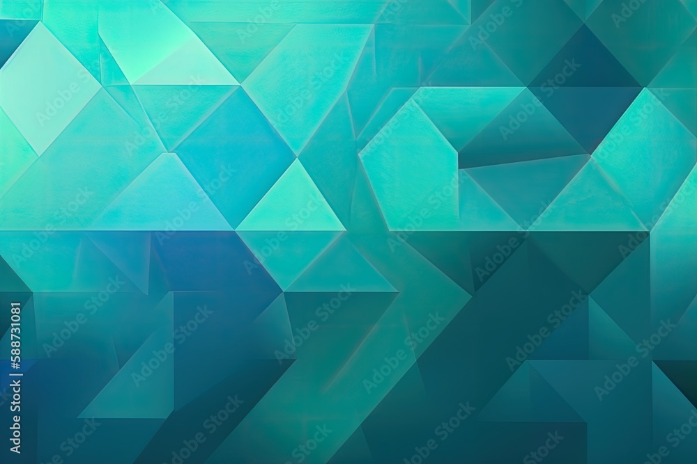 blue green turquoise abstract background for design. Geometric shapes. Triangles, squares, stripes, lines. Color gradient - Generative AI blue green turquoise abstract background for design. Geometric shapes. Triangles, squares, stripes, lines. Color gradient - Generative AI