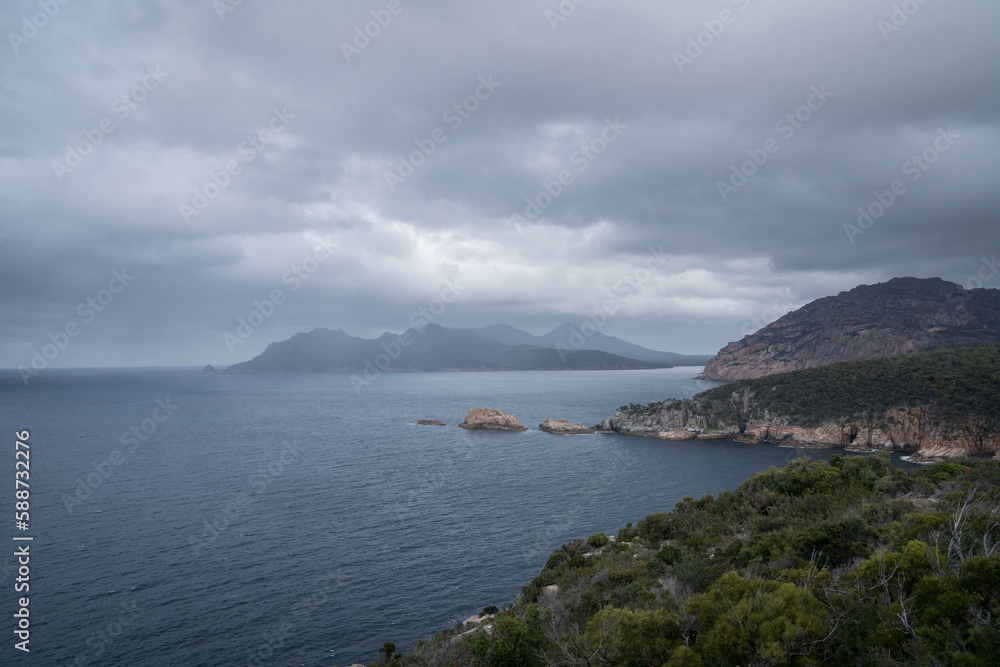 view of the sea and mountains