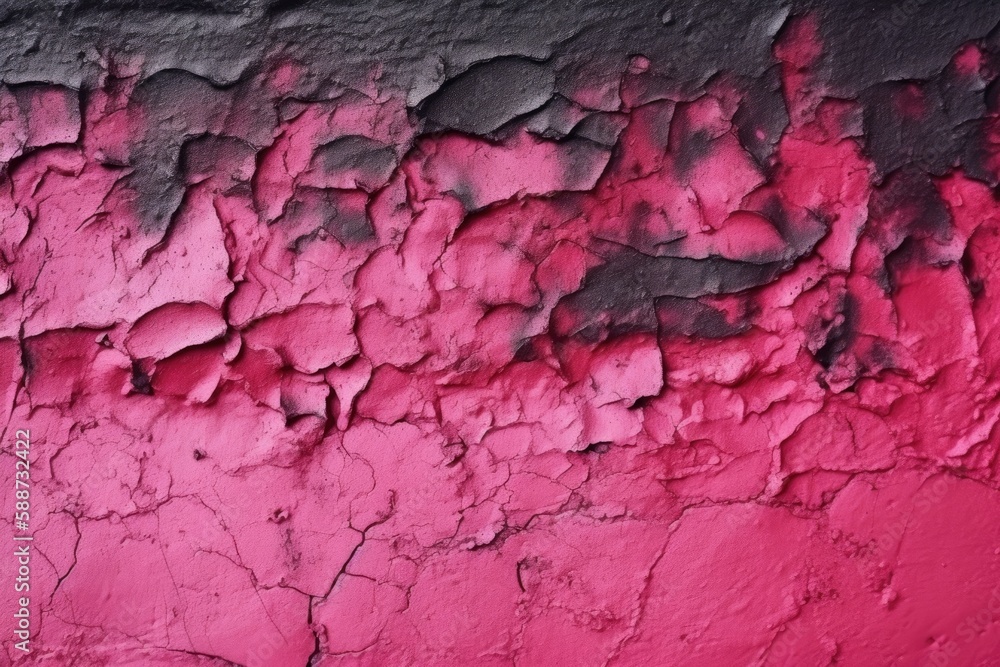 Black red rough surface. Toned old concrete wall. Viva magenta color - Generative AI Black red rough surface. Toned old concrete wall. Viva magenta color - Generative AI