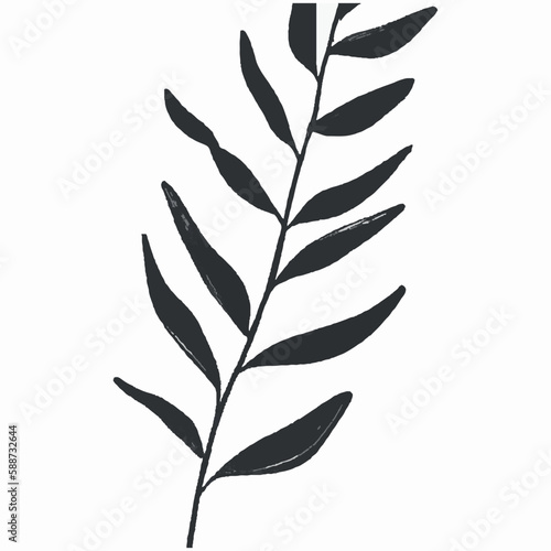 Wall art vector. Foliage line art drawing with abstract shape. Abstract Plant Art design for print, cover, wallpaper, Minimal and natural wall art. Vector illustration.