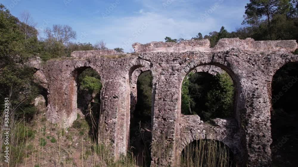 The Roman aqueduct of Mons in Frejus filmed with drone The Roman aqueduct of Mons in Frejus filmed with drone