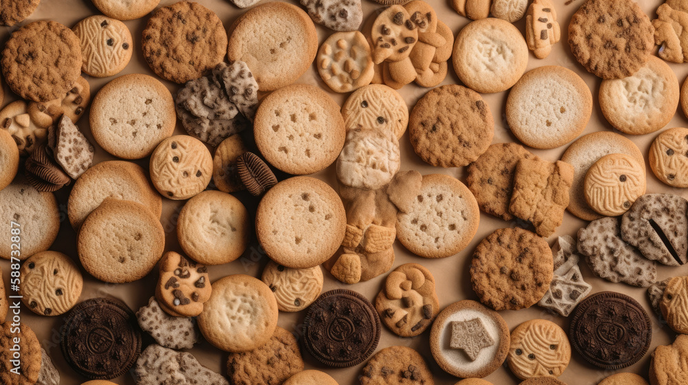 background of cookies created with Generative AI technology background of cookies created with Generative AI technology