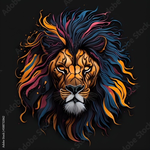 lion head illustration © Allister